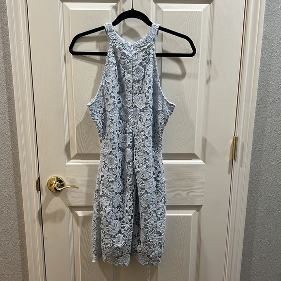 Love Poem Light Grey Lace Dress - Picture 2 of 3